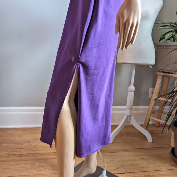 Target Future Collective Alani Noelle Satin Midi Slip Dress Purple Low Back - Picture 6 of 12